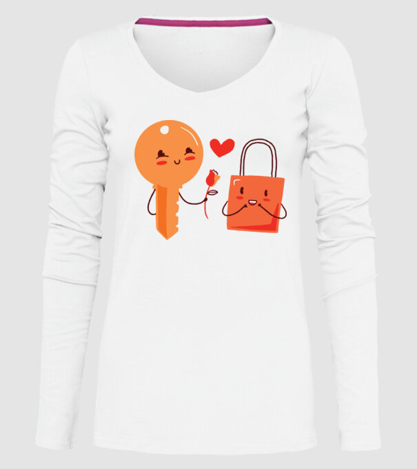 Lacăt Dragoste model alb pe tricou