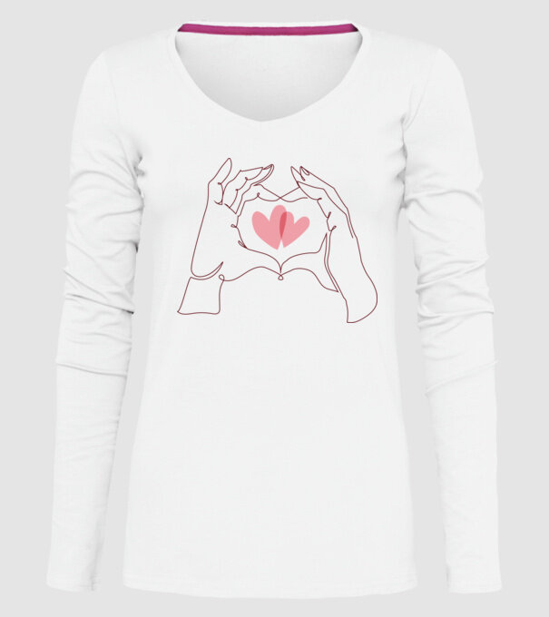 Dragoste Valentine inimă model alb pe tricou