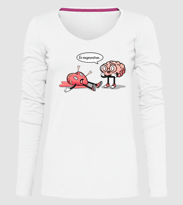 Inimă frântă - Terapie creier vs inimă model alb pe tricou