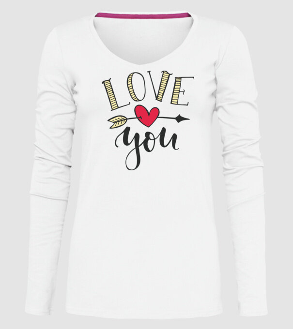 'Te iubesc tricou pentru Valentine''s Day' model alb pe tricou