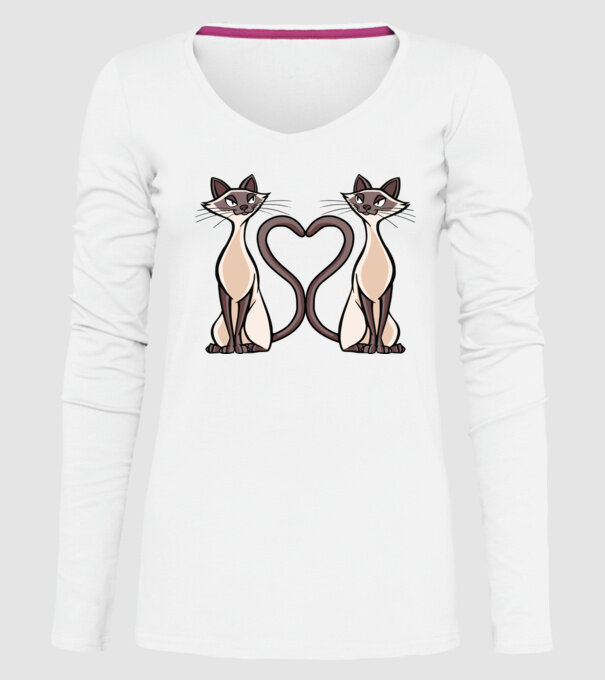 Pisicuțe Siameze model alb pe tricou