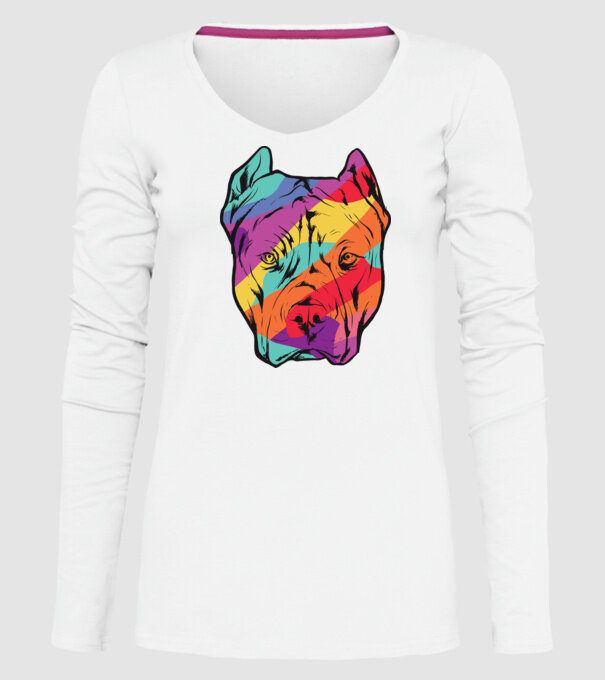 Cap colorat Pitbull model alb pe tricou