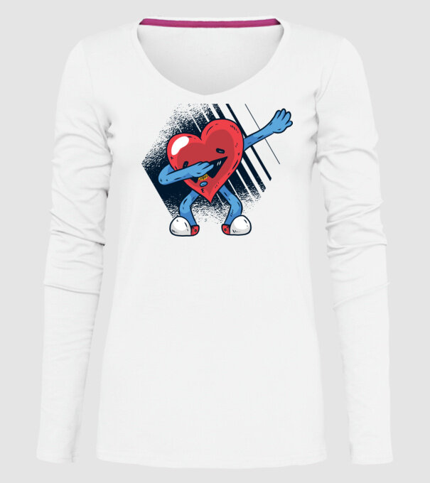 'Inimă DAB Floss Heart tricou amuzant pentru Valentine''s Day' model alb pe tricou