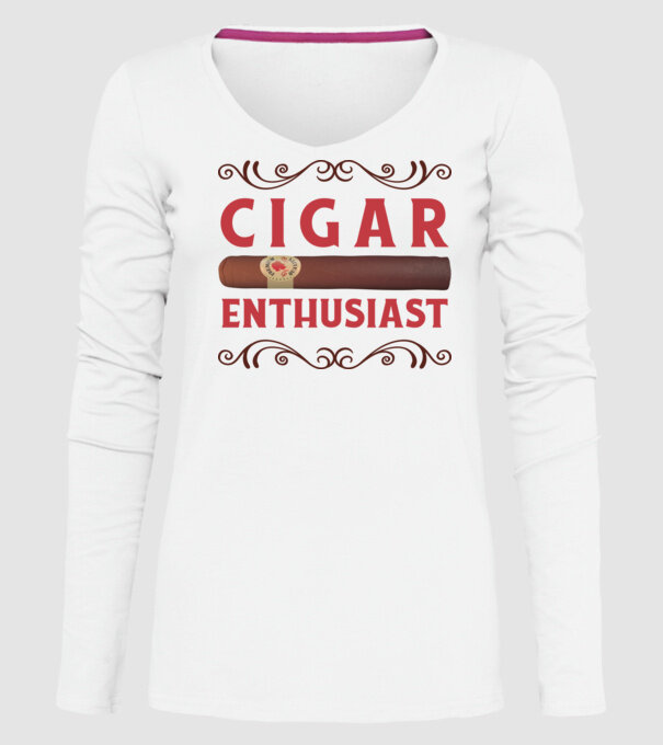 Pasionat de trabucuri model alb pe tricou