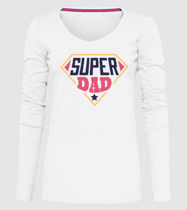 Super Tata model alb pe tricou