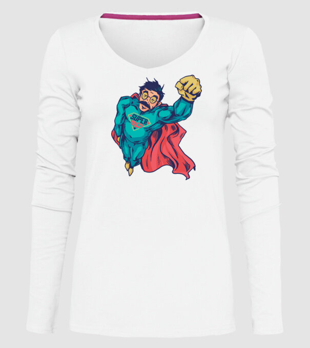 Super Tata model alb pe tricou