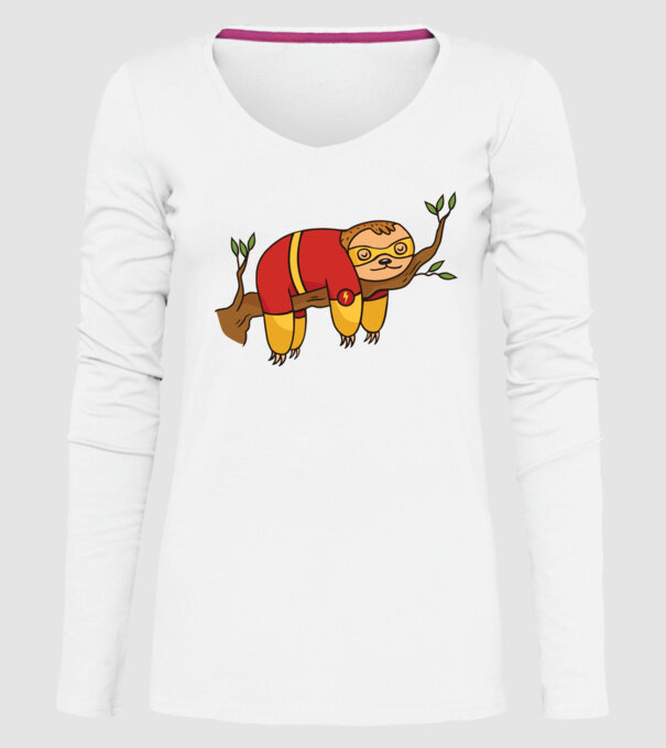 Leneș supererou model alb pe tricou