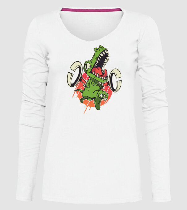 Dinozaur T-rex model alb pe tricou
