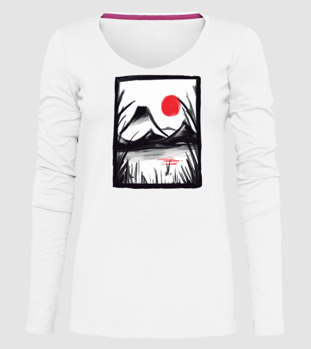 Peisaj Pictură model alb pe tricou