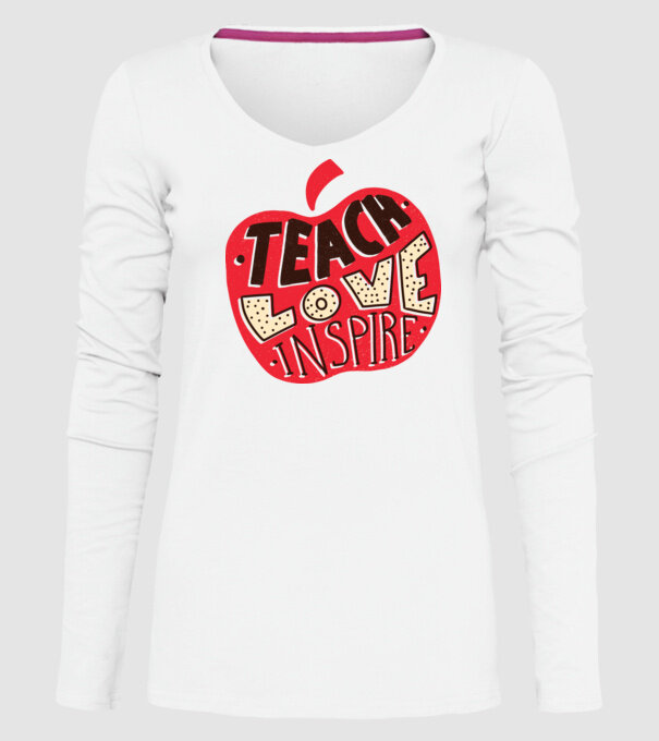 Teach Love Inspire pentru profesori model alb pe tricou