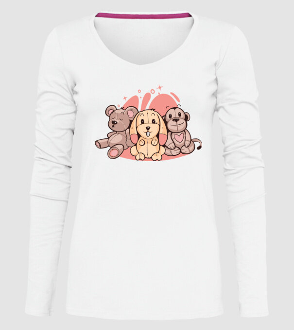 Animale Teddy model alb pe tricou