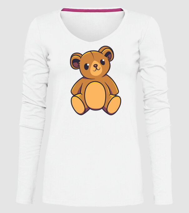 Ursuleț Teddy model alb pe tricou
