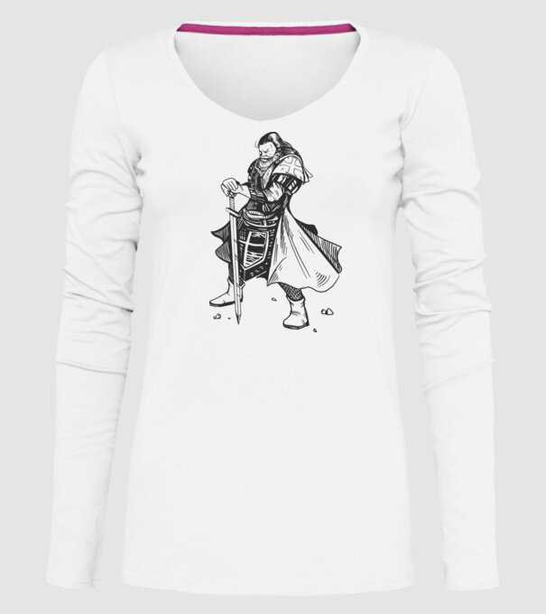 Cavaler Templier model alb pe tricou