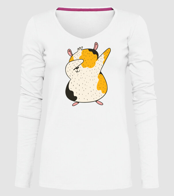 Porcușor de Guineea model alb pe tricou