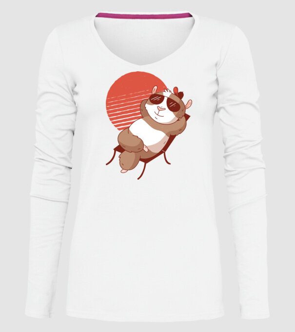 Porcușor de Guineea Relax model alb pe tricou
