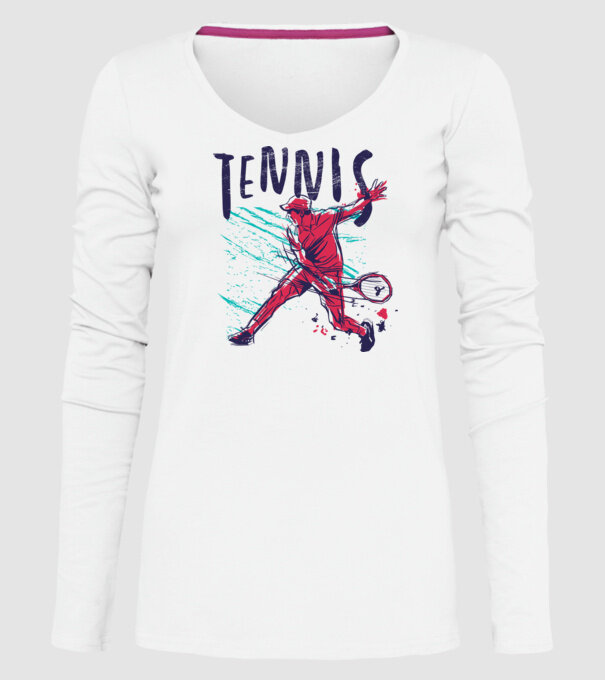 Tennis model alb pe tricou