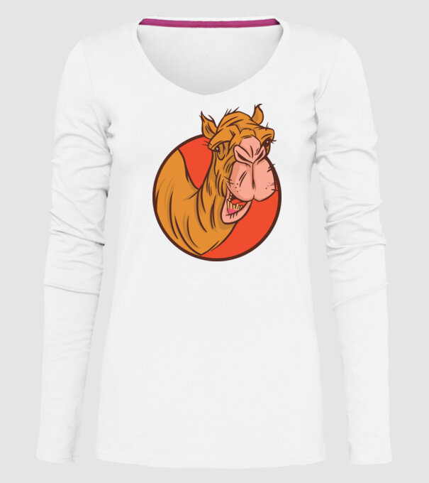 Cămilă model alb pe tricou