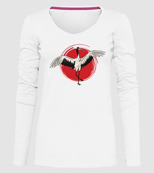 Pasăre Thai Chi model alb pe tricou
