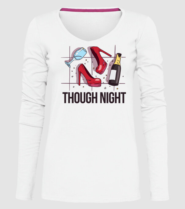 Though Night - seară grea model alb pe tricou