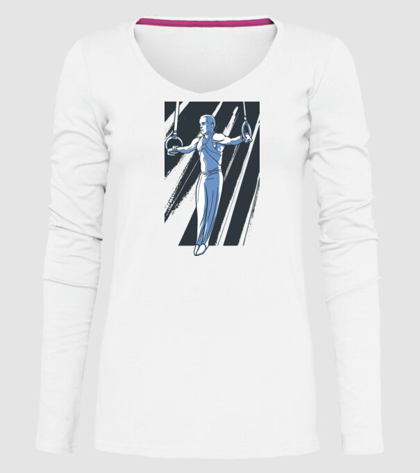 Inel de gimnastică tricou Gimnastică model alb pe tricou