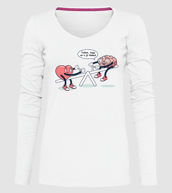 Știu ce este bine pentru tine - Creier vs Inimă model alb pe tricou