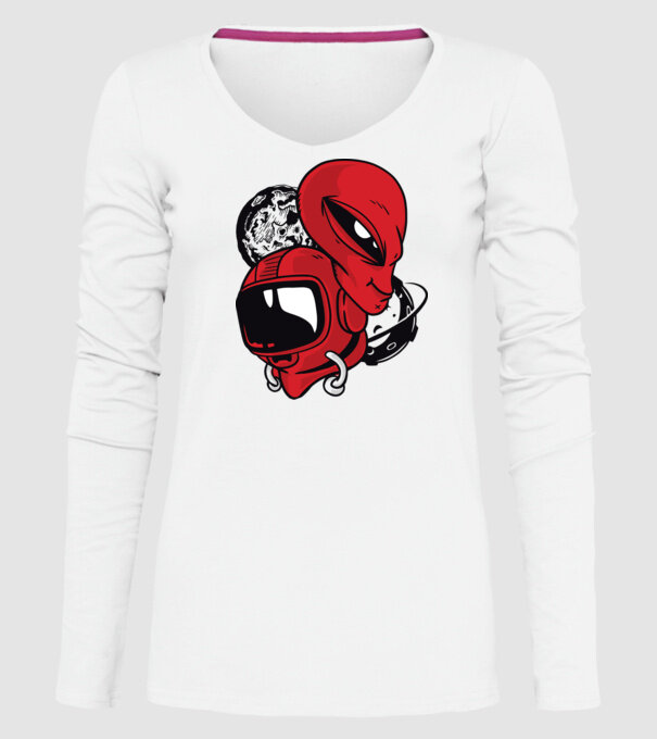OZN Astronaut model alb pe tricou