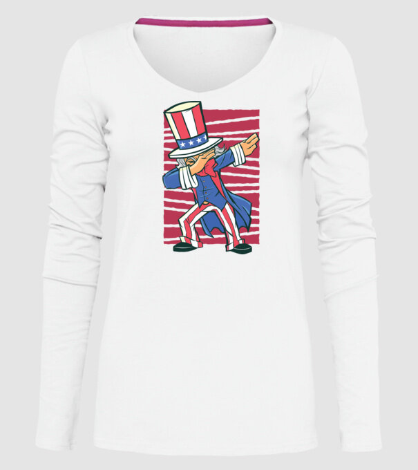 Uncle Sam DAB model alb pe tricou