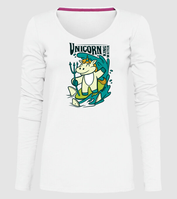 Unicorn regele apelor model alb pe tricou