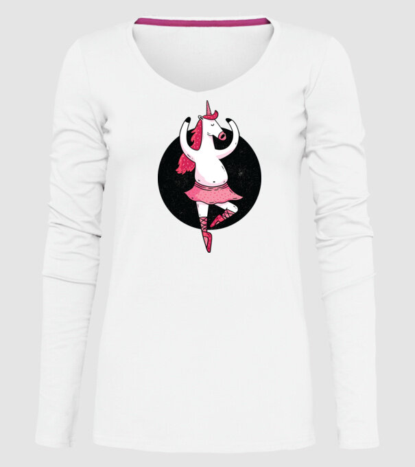 Unicorn Balet model alb pe tricou