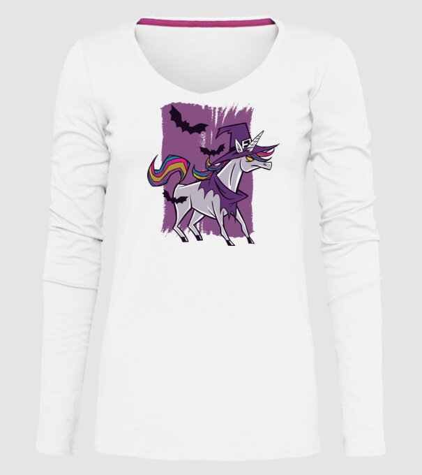 Unicorn vrăjitoare model alb pe tricou