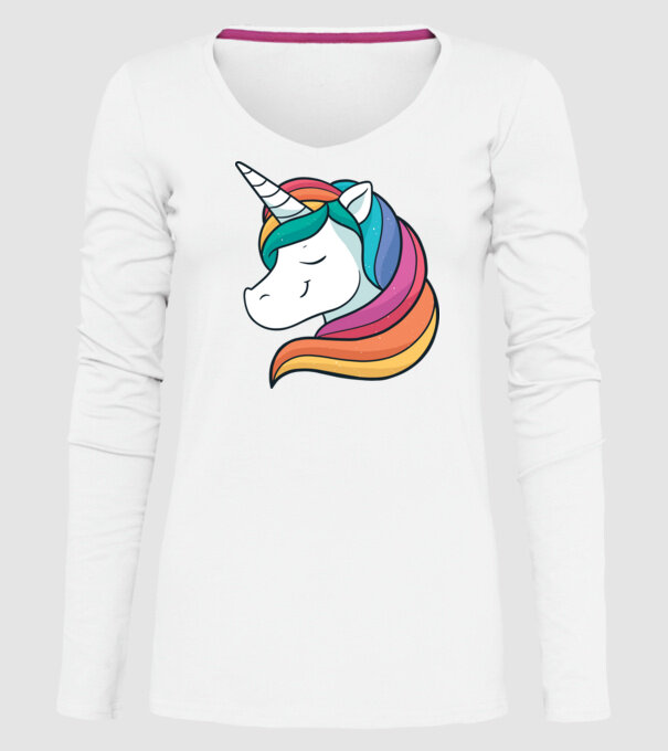 Cap de unicorn model alb pe tricou