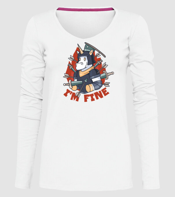 Cavaler Unicorn model alb pe tricou