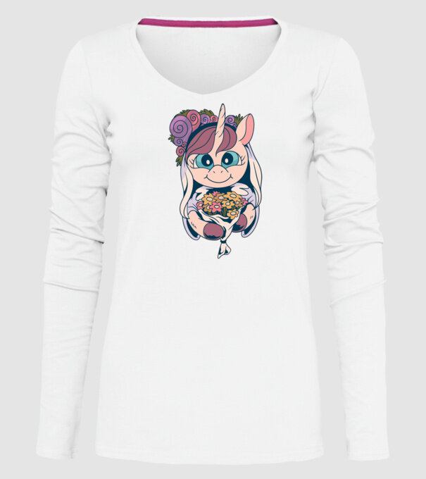 Unicorn Mireasă model alb pe tricou