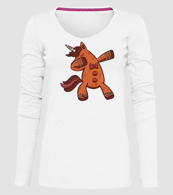 Unicorn turtă dulce DAB model alb pe tricou