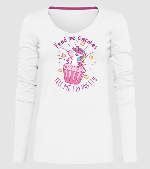 Unicorn Muffin model alb pe tricou