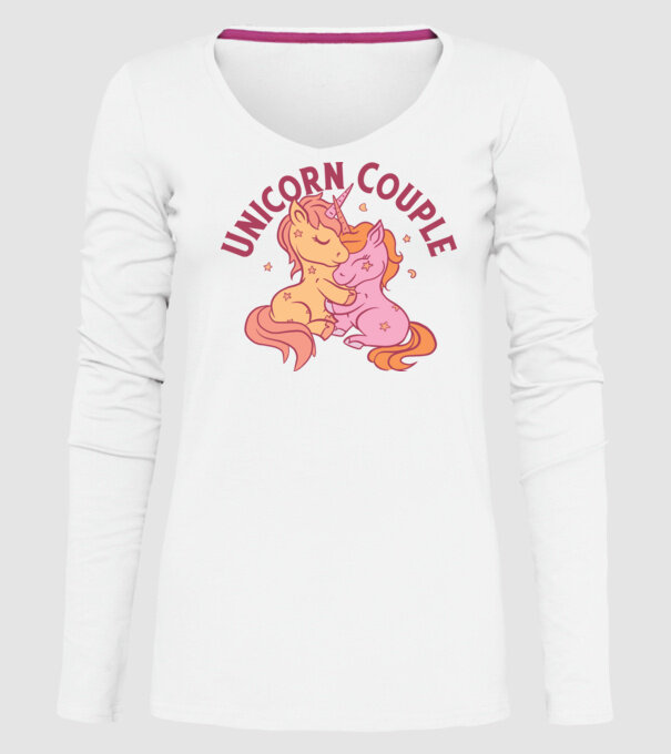 Pereche Unicorn model alb pe tricou