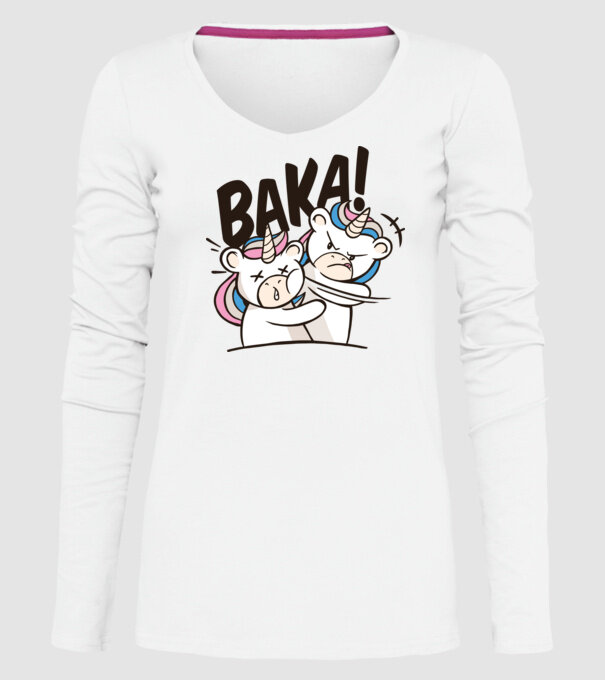 Unicorn palmă model alb pe tricou