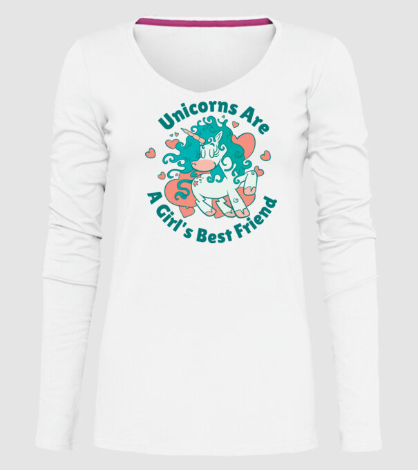 Unicornii sunt cei mai buni prieteni ai fetelor model alb pe tricou