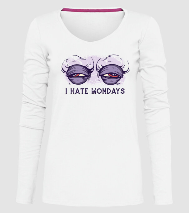 Urăsc zilele de luni model alb pe tricou