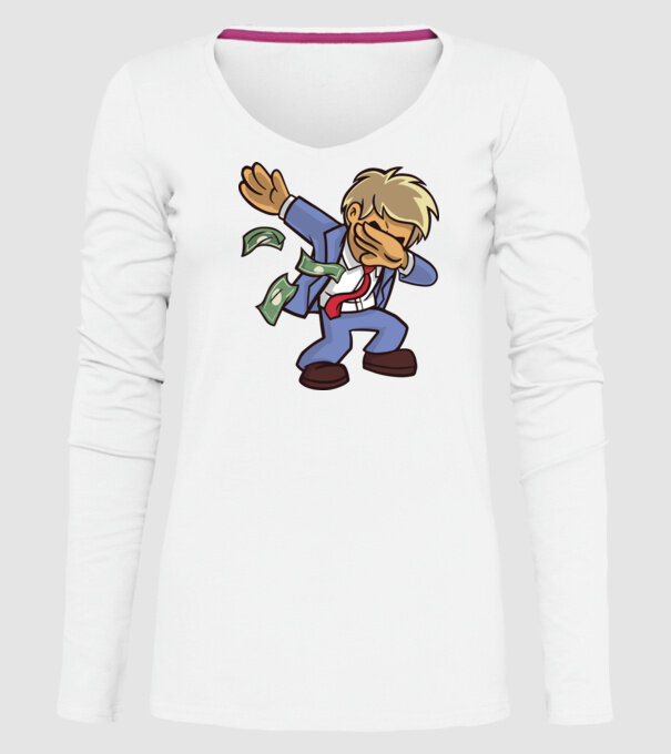 Om de afaceri DAB model alb pe tricou