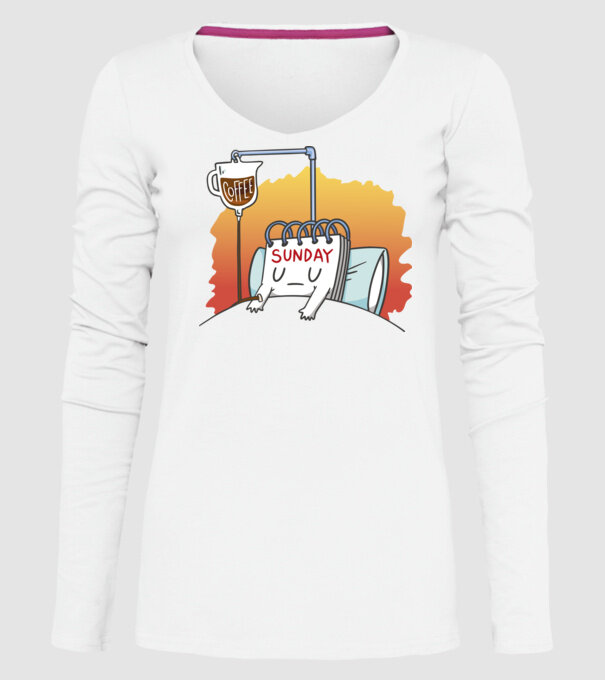 Oboseala de duminică model alb pe tricou