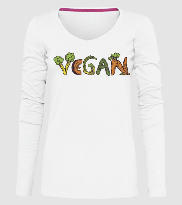 Inscripție legume vegan model alb pe tricou
