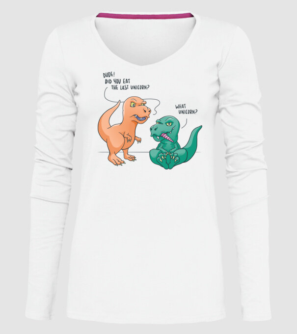 Tricou cu Dinozaur amuzant model alb pe tricou