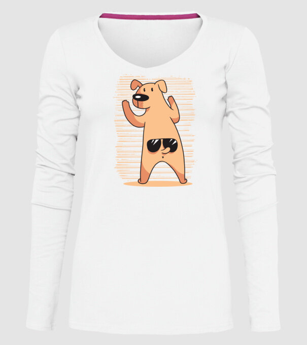 Tricou cu Câine amuzant model alb pe tricou