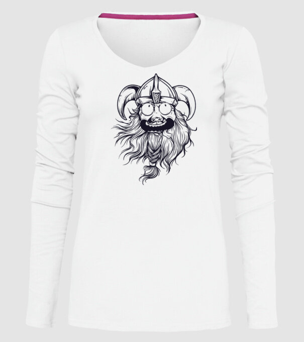 Viking model alb pe tricou