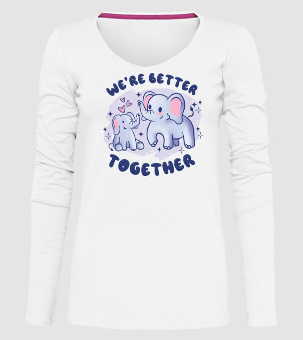 'We''re Better Together Elephant' model alb pe tricou