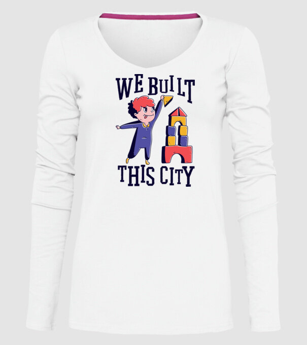 We built this city blocuri de construcție model alb pe tricou