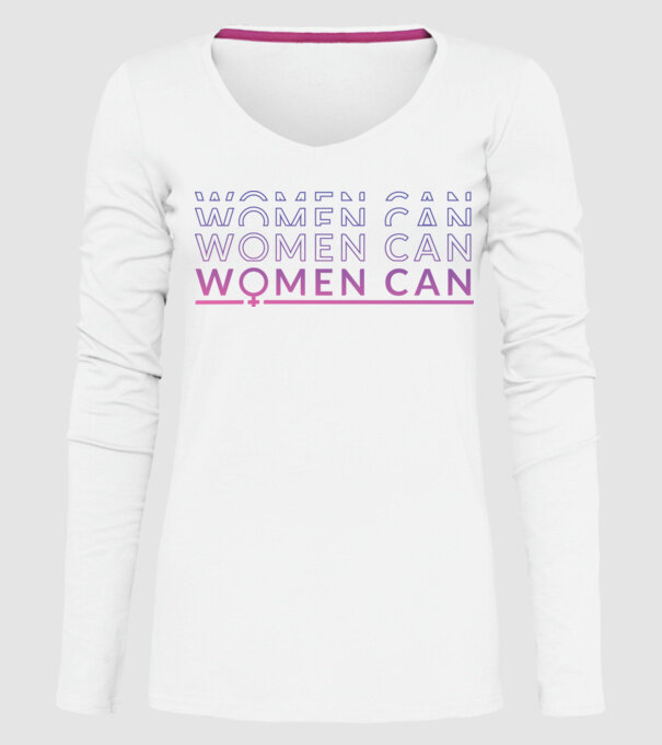 Women Can Ziua femeii model alb pe tricou