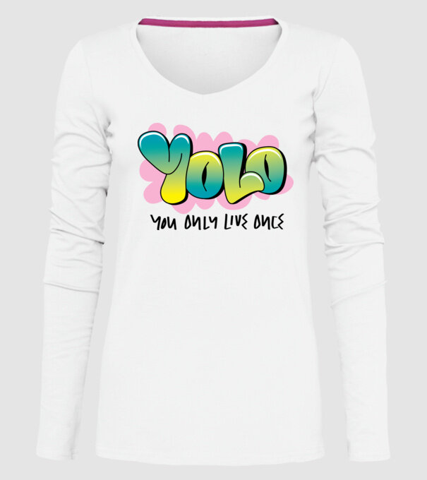 YOLO - You only live once model alb pe tricou