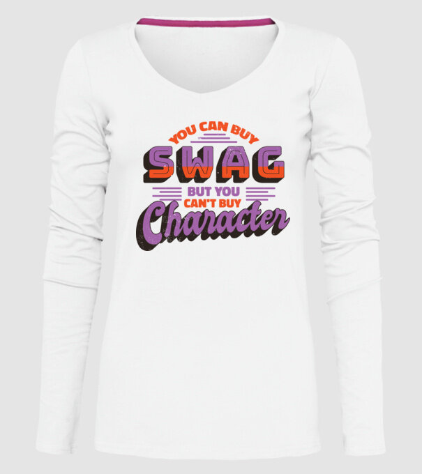 You can buy swag but you cant buy character model alb pe tricou